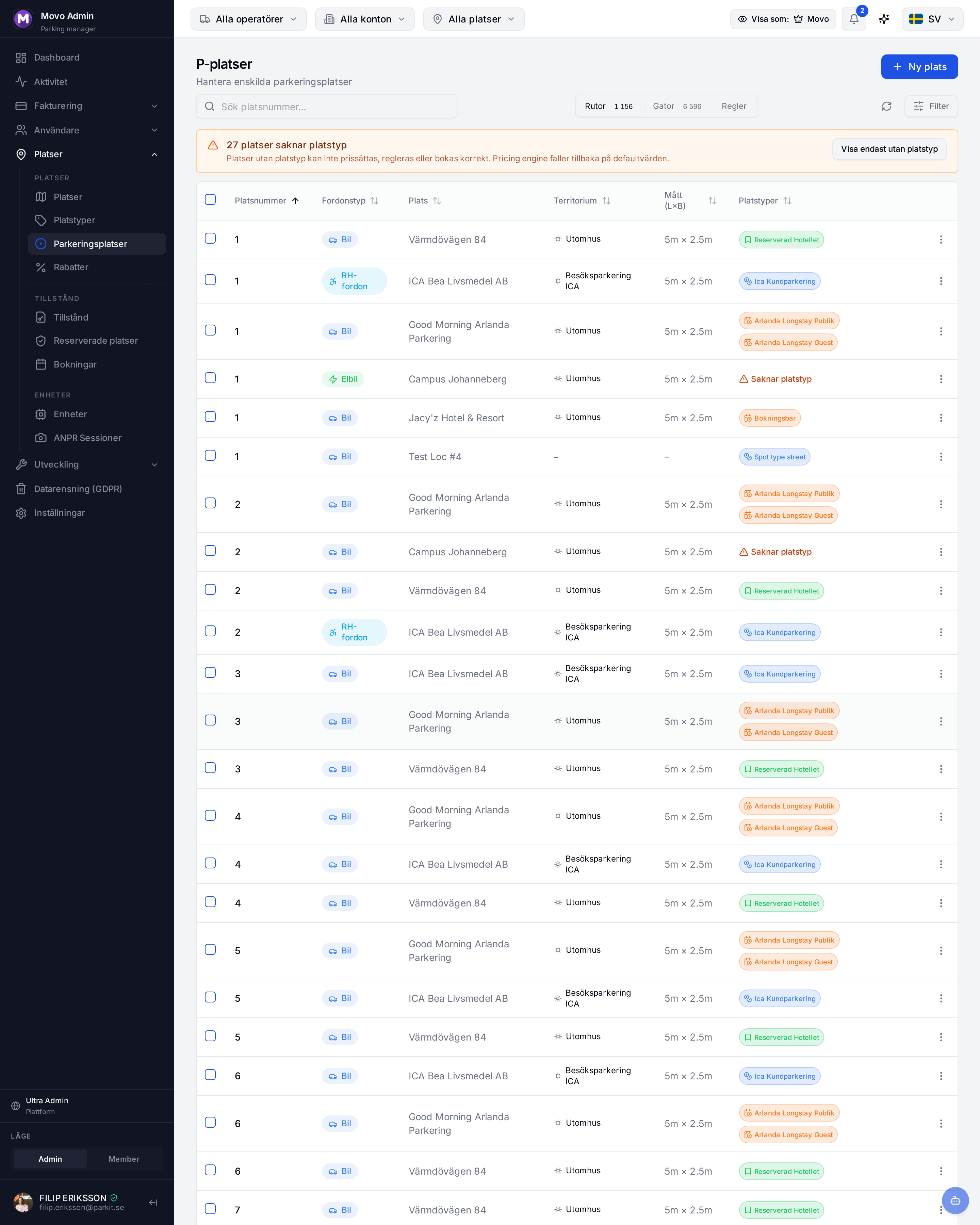 Layout Manager — vy från Movo-plattformen